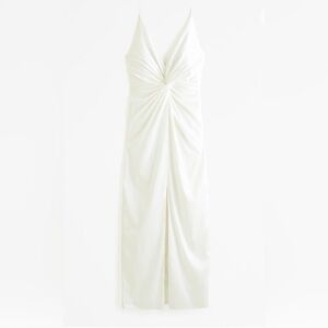 Abercrombie & Fitch White Draped Twist-Front Maxi Dress New!
